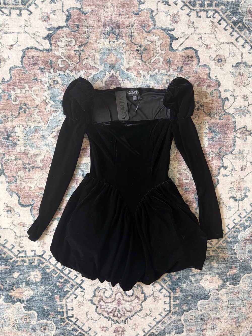 Widow Black Velvet Dress